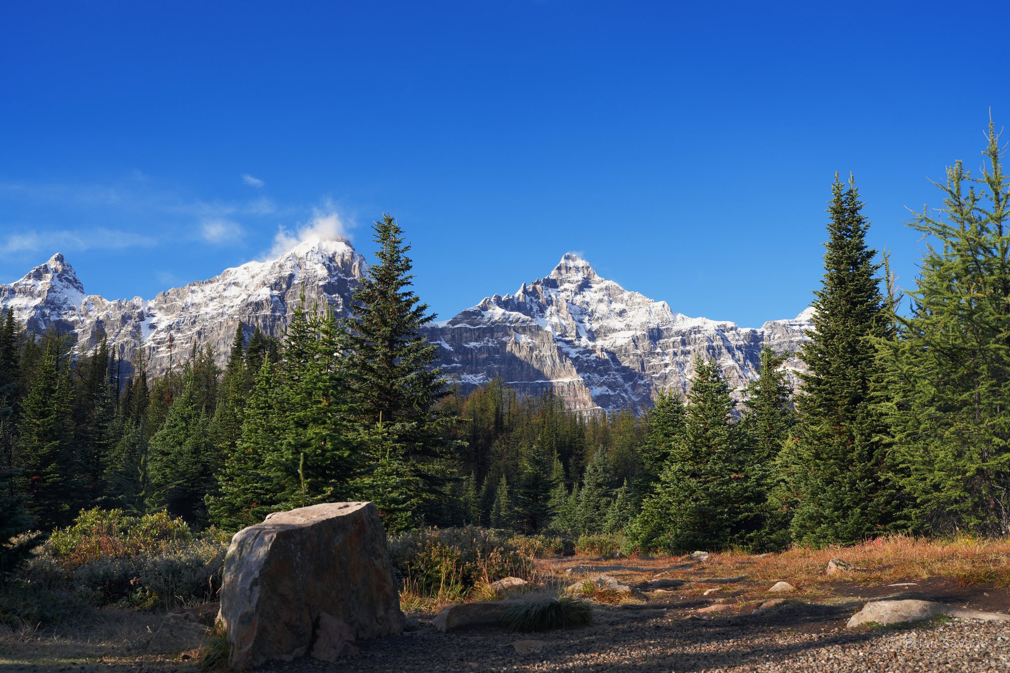 Blue Sky Over the Ten Peaks, Larch Valley, Banff