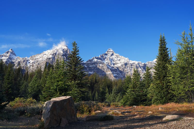 Blue Sky Over the Ten Peaks, Larch Valley, Banff